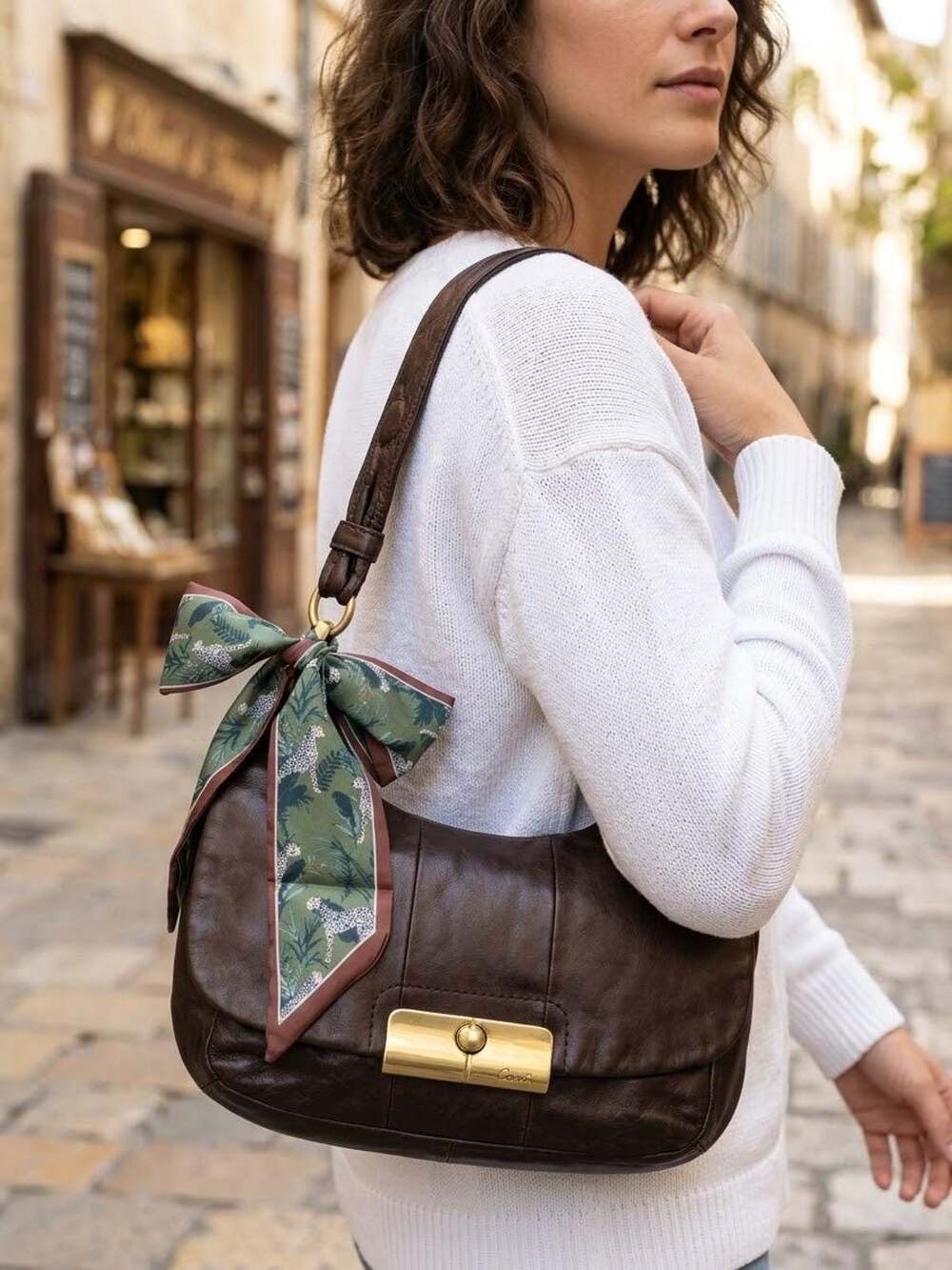 COACH Y2K Kristin Metallic Bronze Leather Hobo 18809